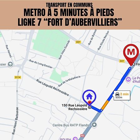 Le Michigan - 10Mn From Paris - Metro Ligne 7 Διαμέρισμα Ομπερβιλιέ Εξωτερικό φωτογραφία